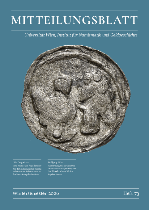 Cover des 73. Mitteilungsblatts des Institus für Numismatik und Geldgeschichte